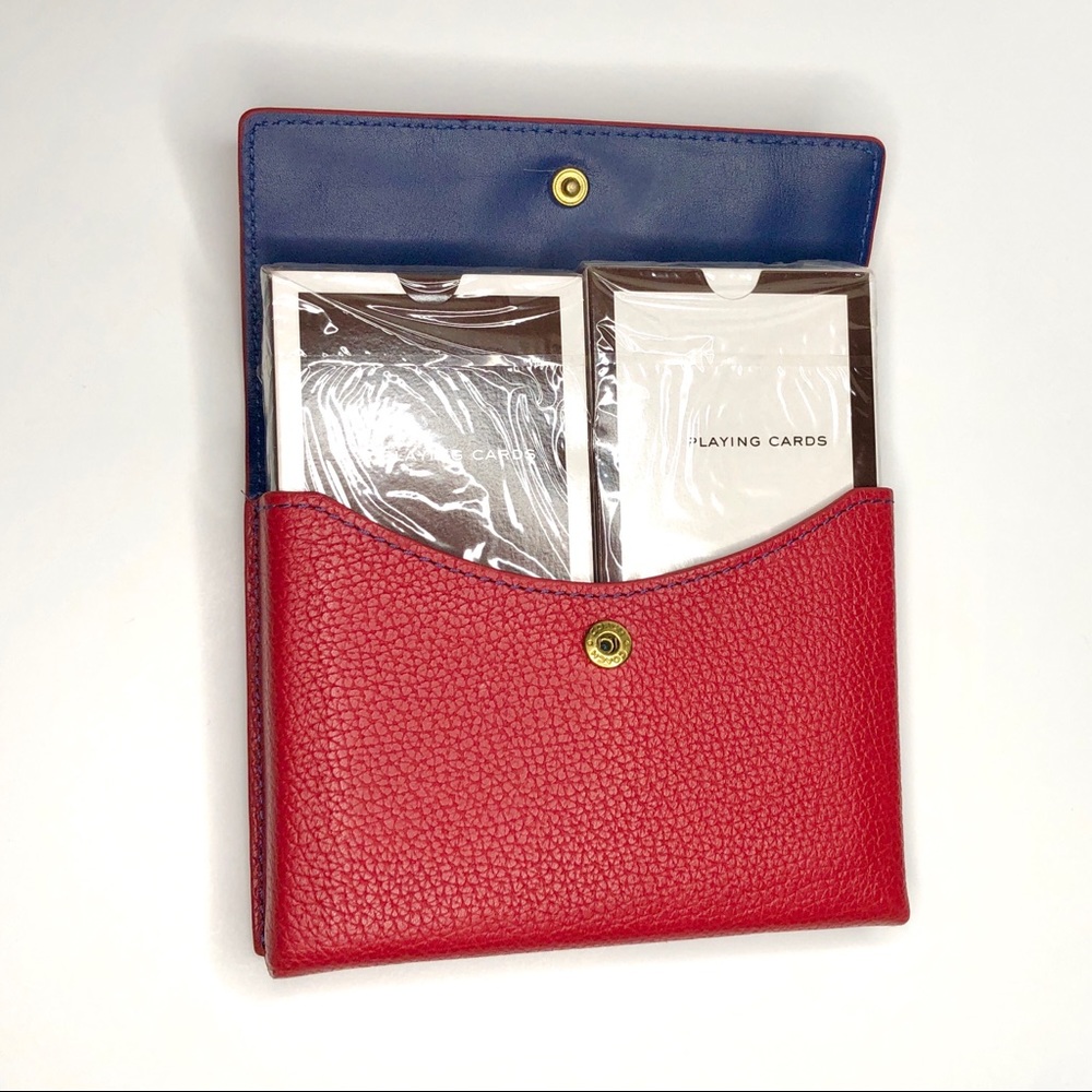 Coach Double Deck Leather Playing Card Case NWOT